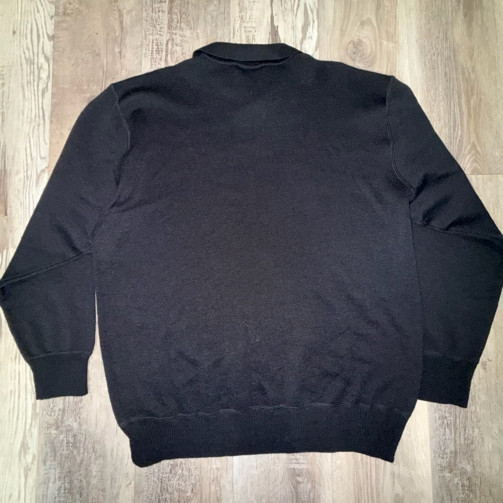 Vintage 90s I Levrieri Sweater Mens XXL Black Merino Wool Made In Italy Polo NWT - Picture 4 of 9